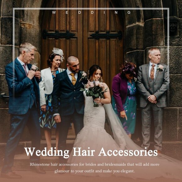 Wedding Hair Comb Set Pearl Crystal Bridal Rhinestone Hair Accessories Women - Picture 7 of 7